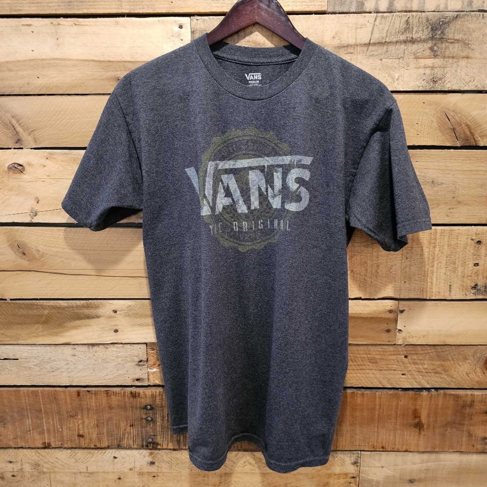 Men's/Unisex VANS Heathered Charcoal Grey Logo T-shirt size M